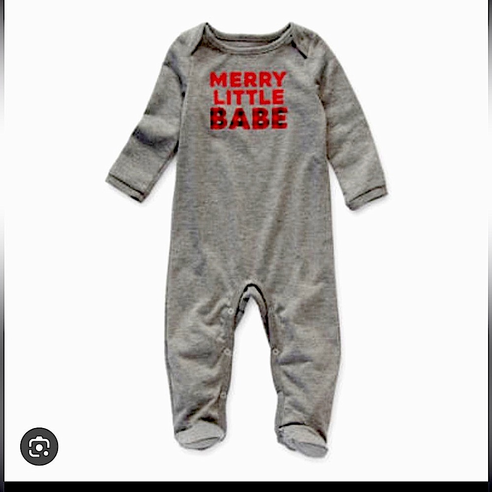 BABY 1 PC Footed SLEEPER "MERRY LITTLE BABE" New With Tags